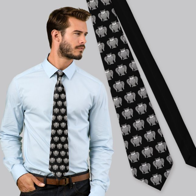 Corbata Patrón Personalizado de esbozo de búho (Subido por el creador)