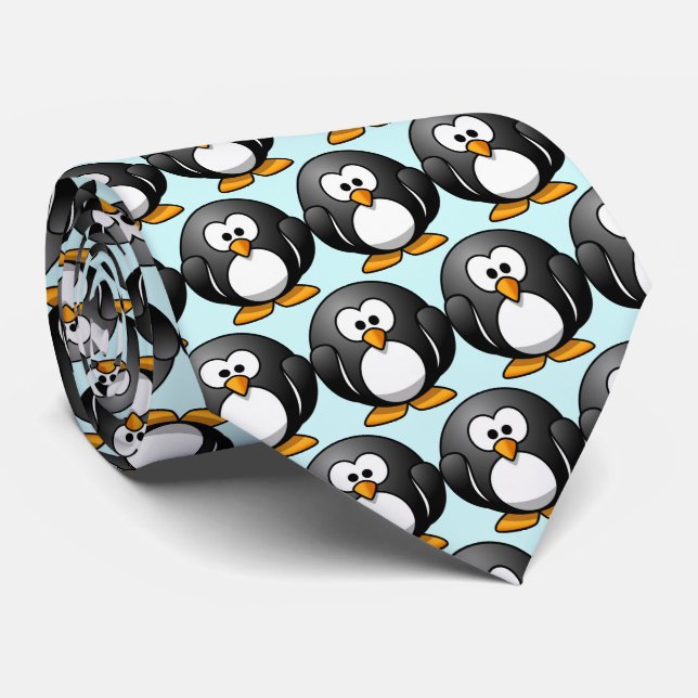 Corbata Patrón "Pingüino gracioso"  (Enrollado)