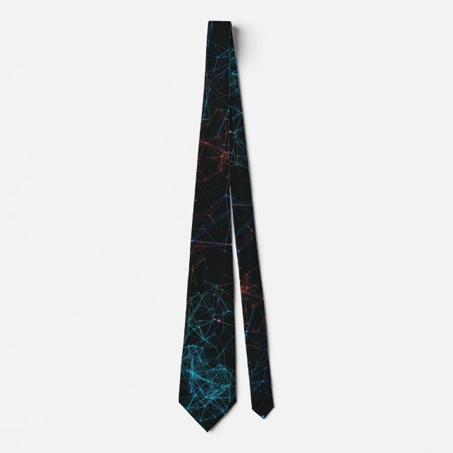 Corbata Patrón Polígono Rosa Y Azul (Anverso)