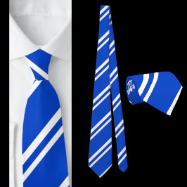 Corbata Patrón rayado azul blanco