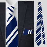 Corbata Patrón rayado azul negro<br><div class="desc">Corbata de cuello del patrón de rayas negras azules.</div>