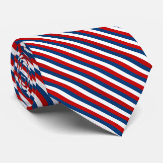 Corbata Patrón rayado azul rojo blanco
