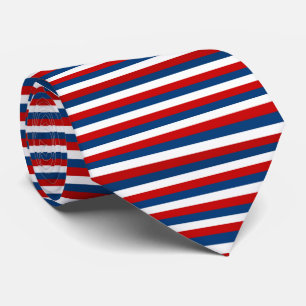 Corbata Patrón rayado azul rojo blanco