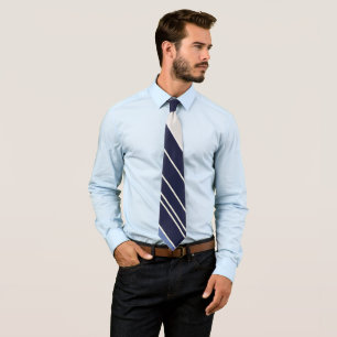 Corbata Patrón rayado azul y blanco