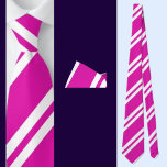 Corbata Patrón rayado blanco rosado<br><div class="desc">Estaca del cuello del patrón blanco rayado rosado.</div>