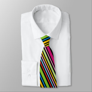 Corbata Patrón rayado colorido Funky Retro de Guay