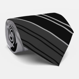 Corbata Patrón rayado negro y blanco