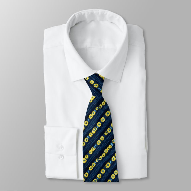 Corbata Patrón resumen puntos amarillos (Atado)