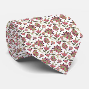 Corbata Patrón Retro Botánico Damask Boho 