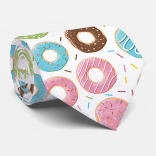 Corbata Patrón Retro Colorido de Donas Minimalista Fiesta 