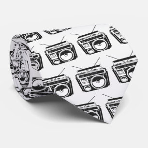 Corbata Patrón Retro de Boombox de los 80
