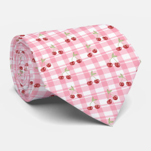 Corbata Patrón Retro de Cereza Roja Dulce