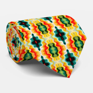 Corbata Patrón retro rojo negro azul amarillo marrón