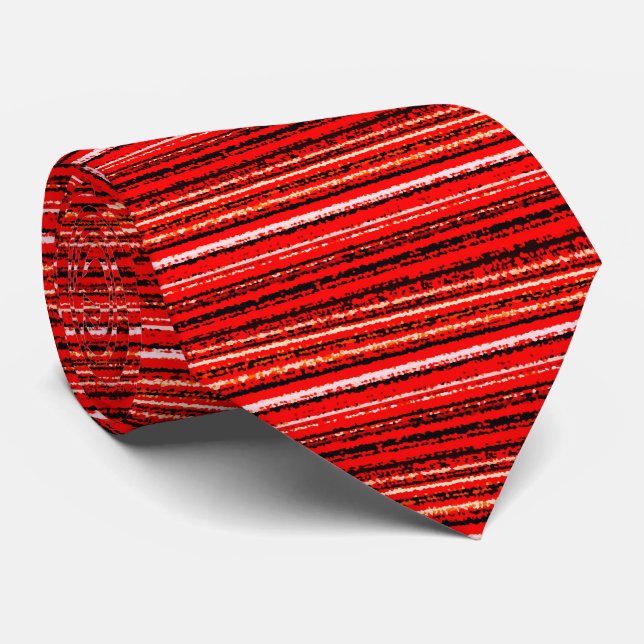 Corbata Patrón rojo, blanco y negro (Enrollado)