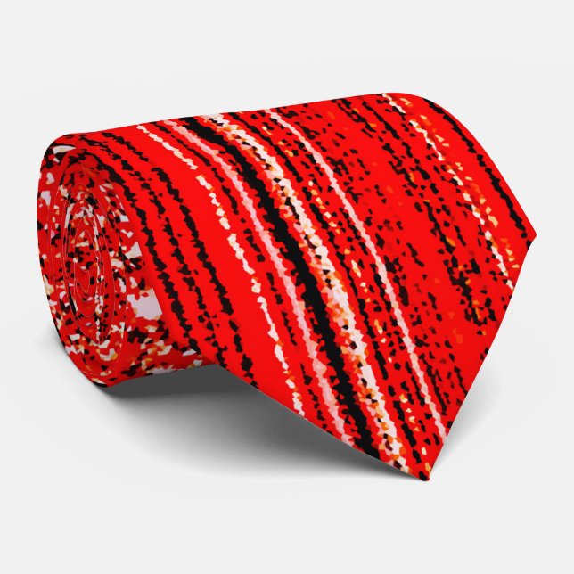 Corbata Patrón rojo, blanco y negro (Enrollado)