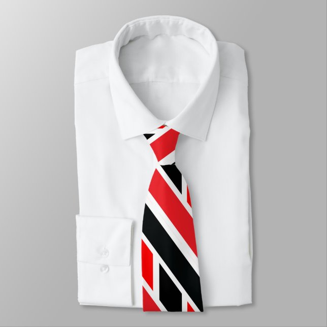 Corbata Patrón rojo negro y blanco (Atado)
