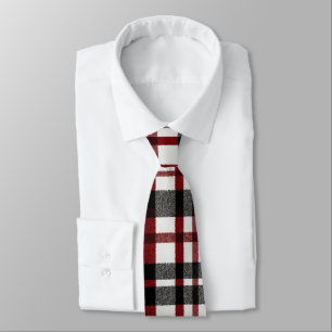Corbata Patrón rojo y blanco rústico
