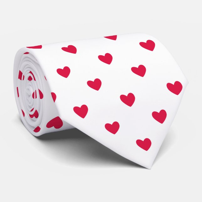 Corbata Patrón romántico sin foco en el corazón rojo (Enrollado)