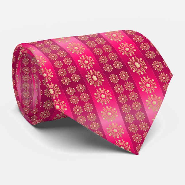 Corbata Patrón rosa Boho de diseño (Enrollado)