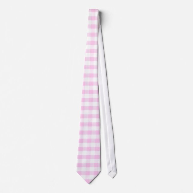 Corbata Patrón rosa de Gingham (Anverso)