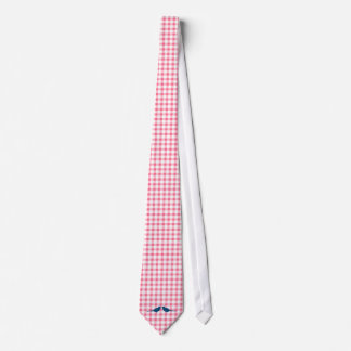 Corbata Patrón rosa de Gingham Ama azul Aves Grooms