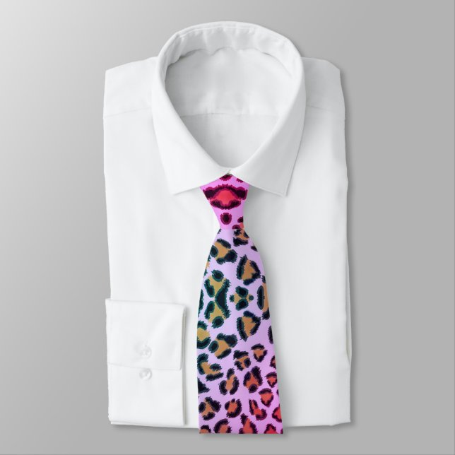 Corbata Patrón rosa de leopardo (Atado)
