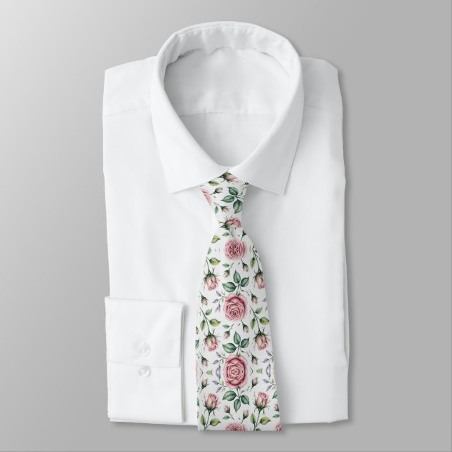Corbata Patrón rosa pastel suave (Atado)