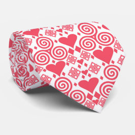 Corbata Patrón rosa, rojo y blanco de amor el día de San V