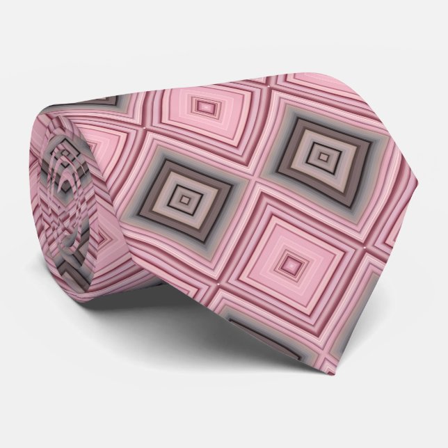 Corbata Patrón rosa y marrón (Enrollado)