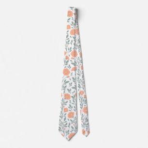 Corbata Patrón rústico con flores rosadas