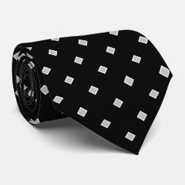 Corbata Patrón simple de lunares de diamante en gris y bla