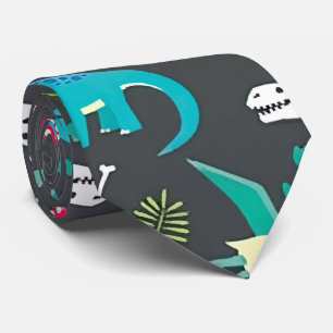 Corbata Patrón sin foco de dinosaurios, inmaculado de dino