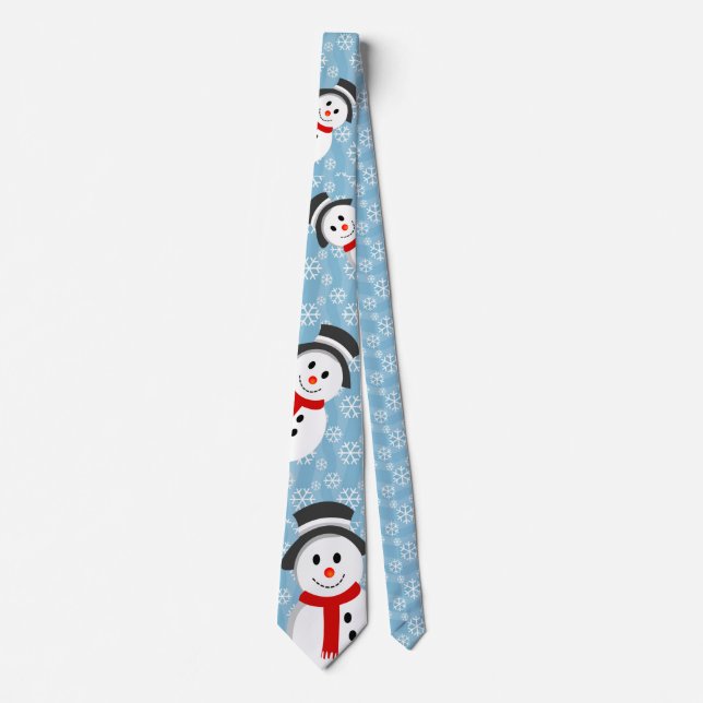 Corbata Patrón Snowman y Snowflake (Anverso)