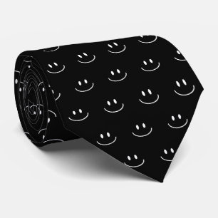 Corbata Patrón sonriente Tiempos de cuello blanco y negro