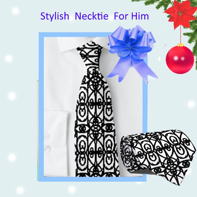 Corbata Patrón Tao moderno en blanco y negro (Subido por el creador)