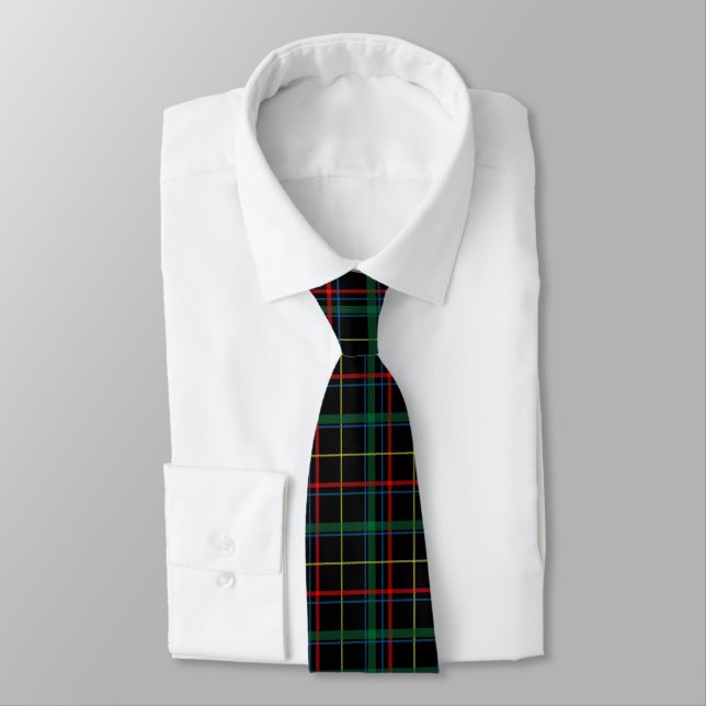 Corbata Patrón Tartán (negro, verde y rojo) (Atado)