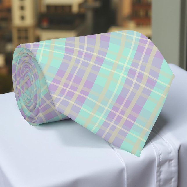 Corbata Patrón Tartán Púrpura Y Violeta Pastel (Subido por el creador)