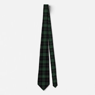 Corbata Patrón tartán verde oscuro, negro, marrón y olivo