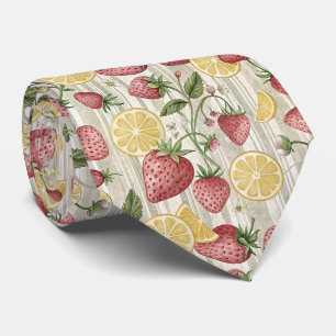 Corbata Patrón terroso rústico de fresa y cítricos (8)