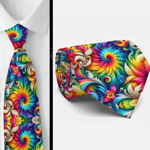Corbata Patrón Tie-Dye Psicodélico
