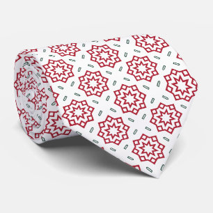 Corbata Patrón Tradicional de Navidad Rojo Verde y Blanco