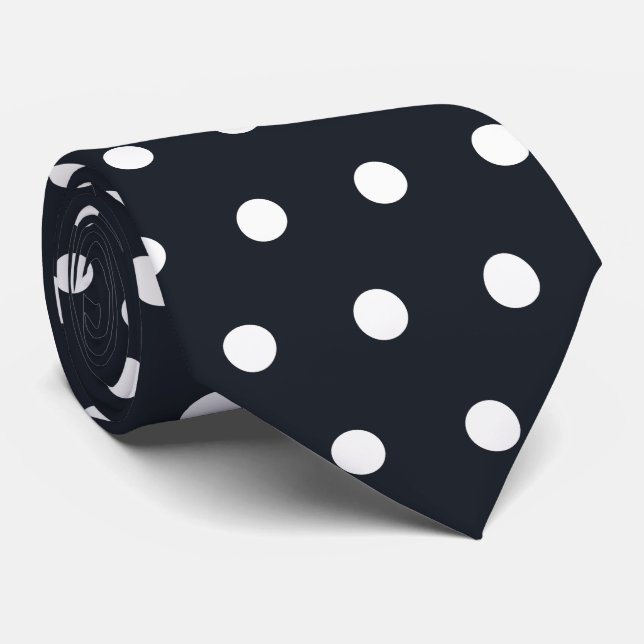 Corbata Patrón transparente de puntos blancos clásicos (Enrollado)