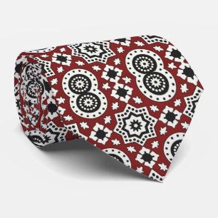 Corbata Patrón Tribal Ajrak Sindhi Borgoña Étnico