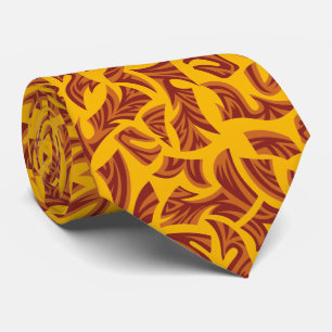 Corbata Patrón tribal étnico Naranja amarillo marrón