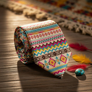 Corbata Patrón tribal nativo americano navajo azteca