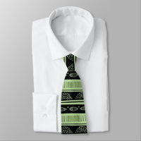Patrón tribal negro sobre verde menta