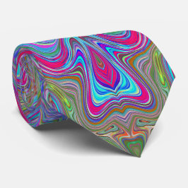 Corbata Patrón Trippy Multicolor Azul Cielo Ondulado