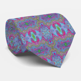 Corbata Patrón Trippy Multicolor Azul Cielo Ondulado