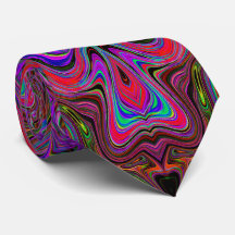 Patrón Trippy rojo azul ondulado y arcoiris