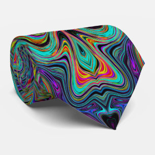 Corbata Patrón Trippy Verde y Rojo Espuma de Mar Ondulada